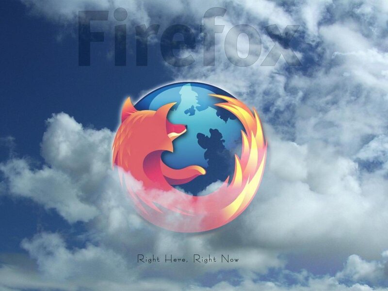 Firefox logo in sky