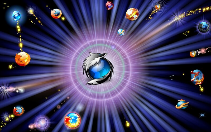 Firefox Logo in Space — Blue
