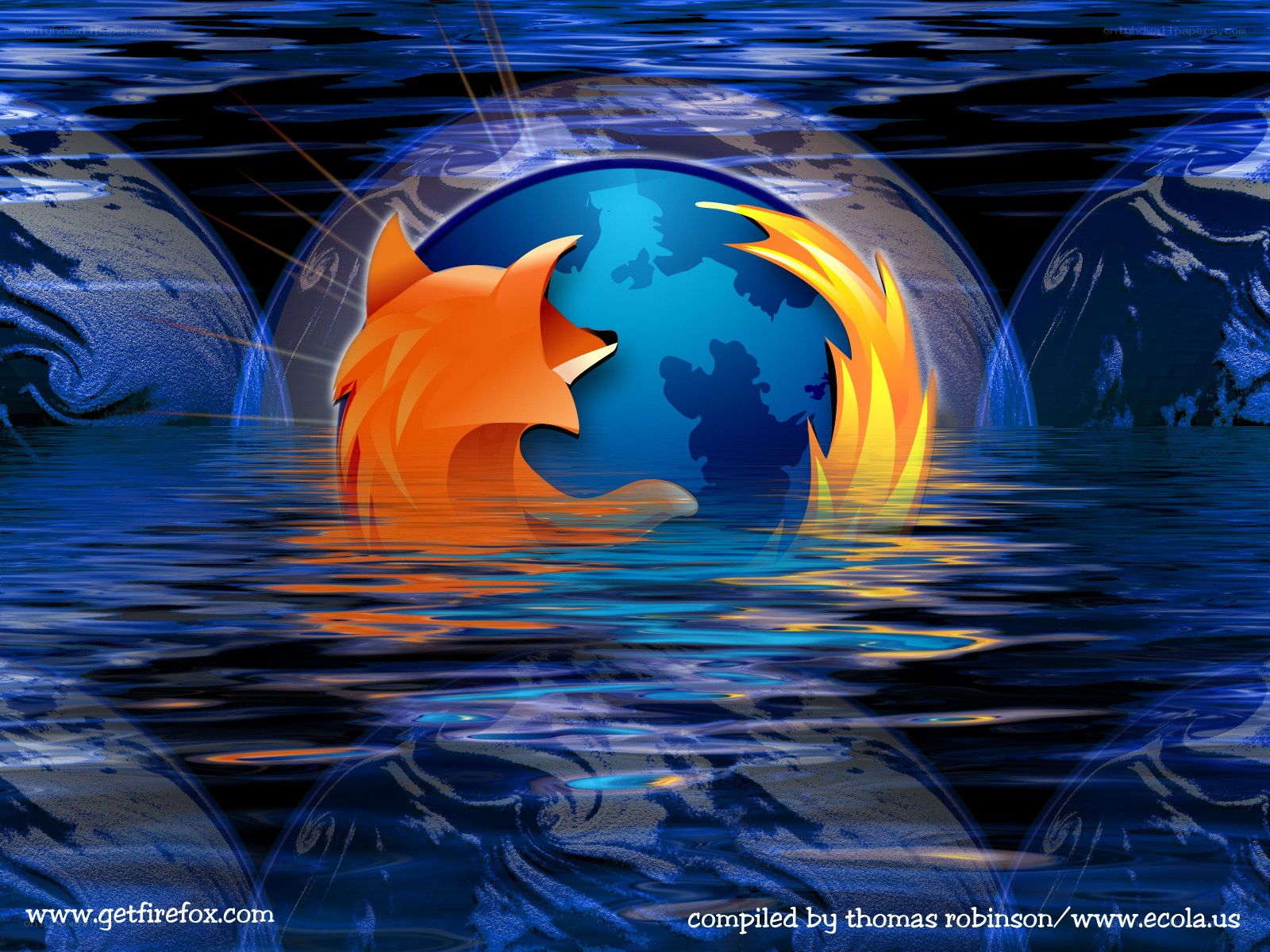 Firefox logo in water
