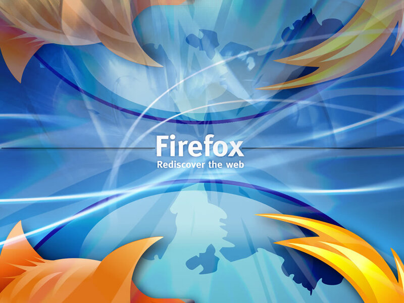 Firefox Logo on Abstract Background — Blue