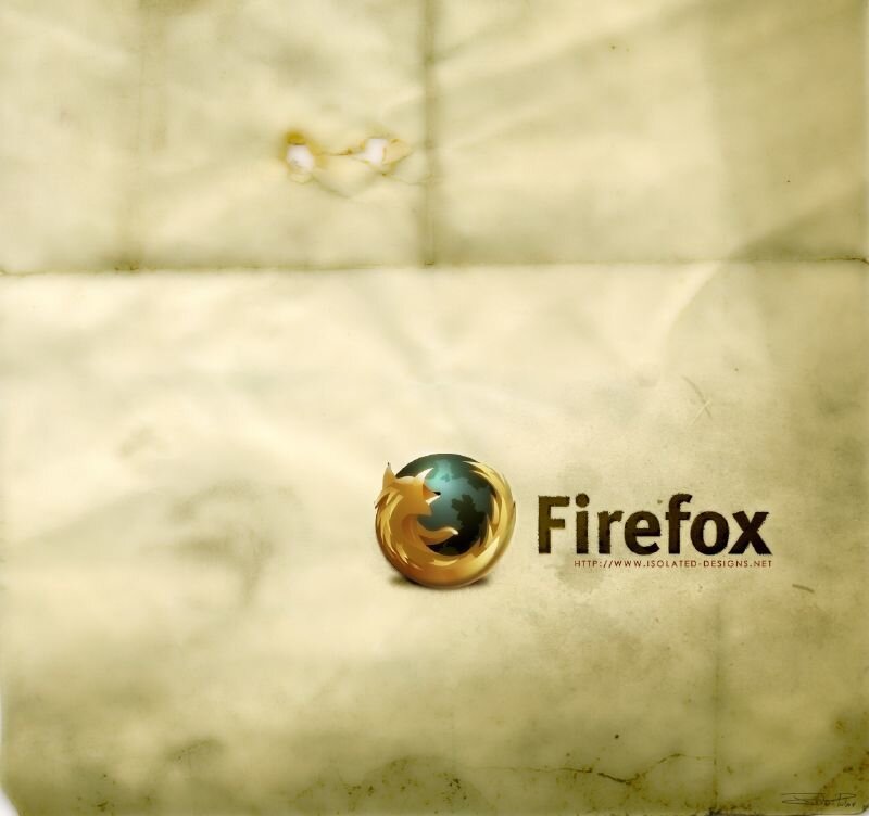 Firefox logo on aged paper