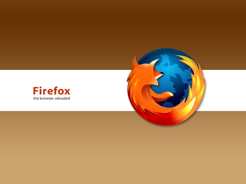 Firefox Logo on Banner — Brown