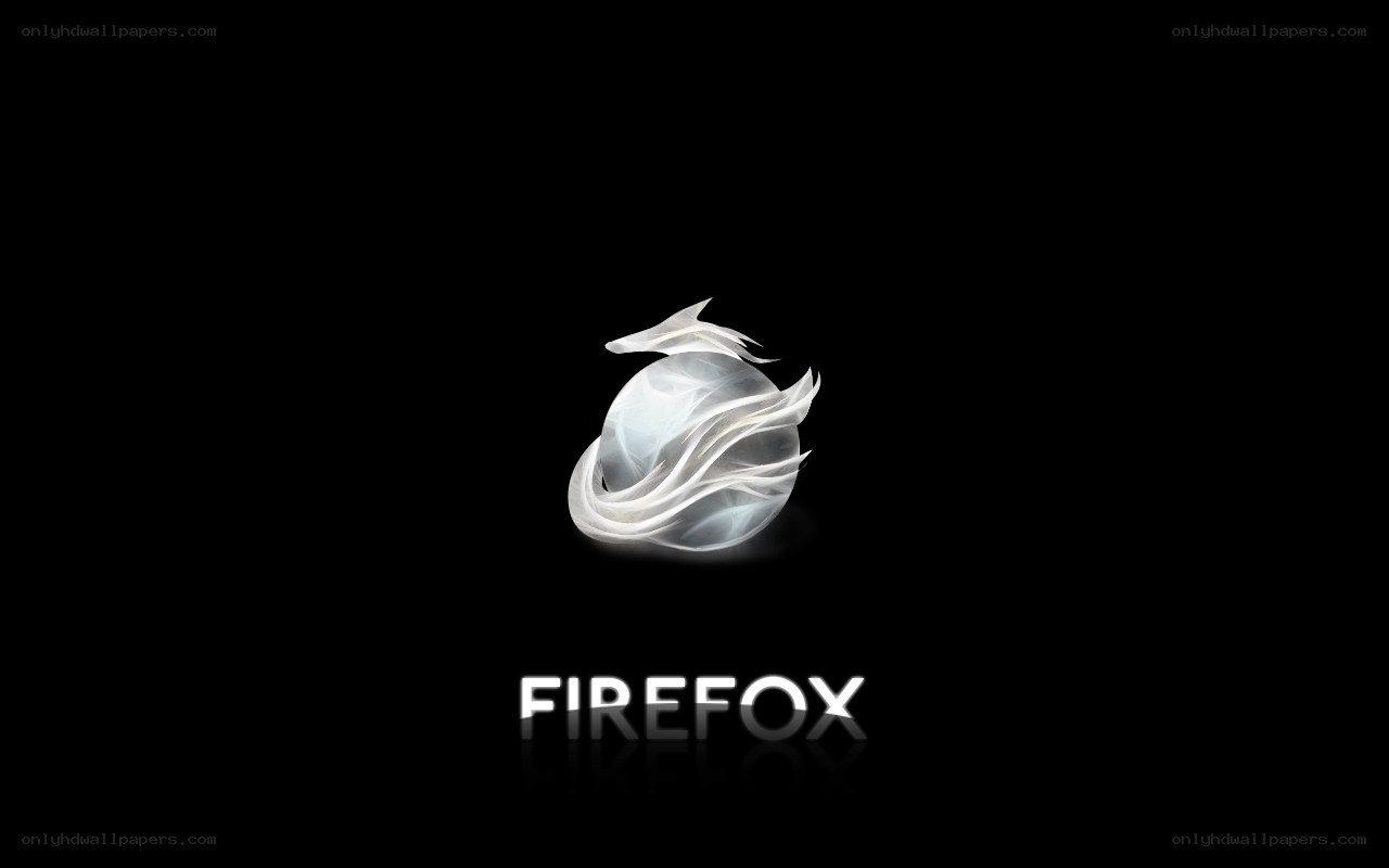 Firefox logo on black background