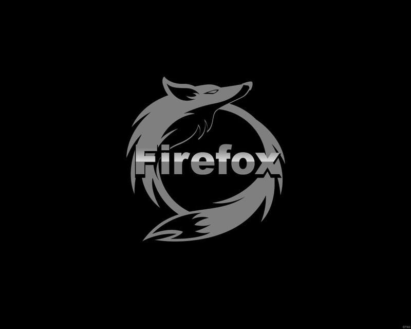 Firefox logo on black background