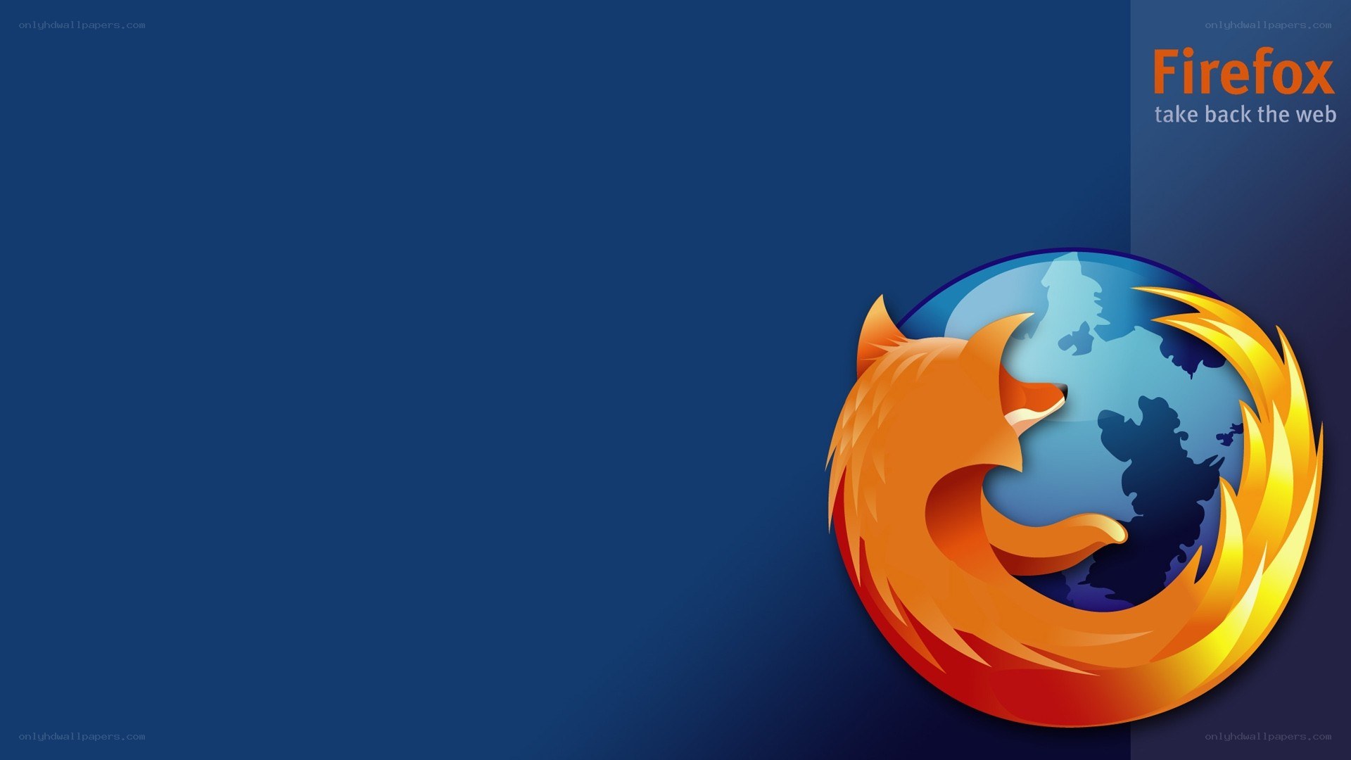 Firefox logo on blue background
