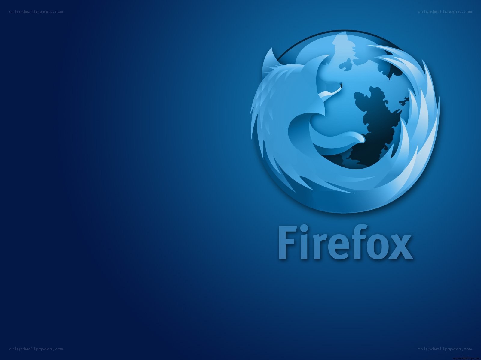 Firefox logo on blue background