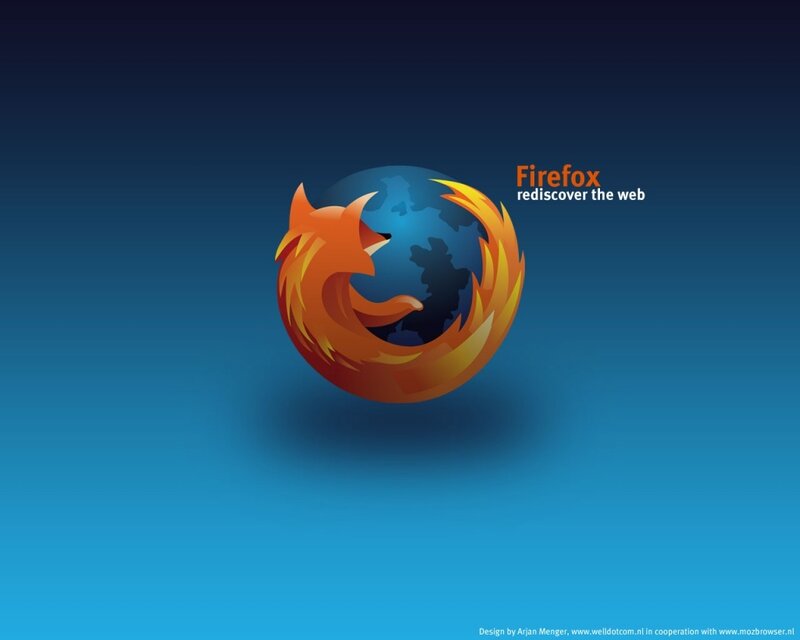 Firefox logo on blue background