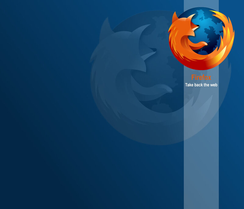 Firefox logo on blue background