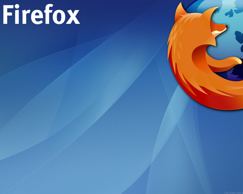Firefox logo on blue background