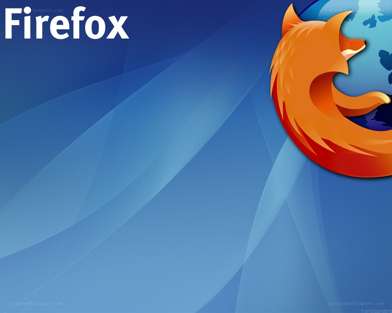 Firefox logo on blue background