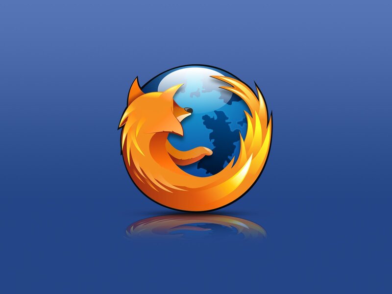 Firefox logo on blue background