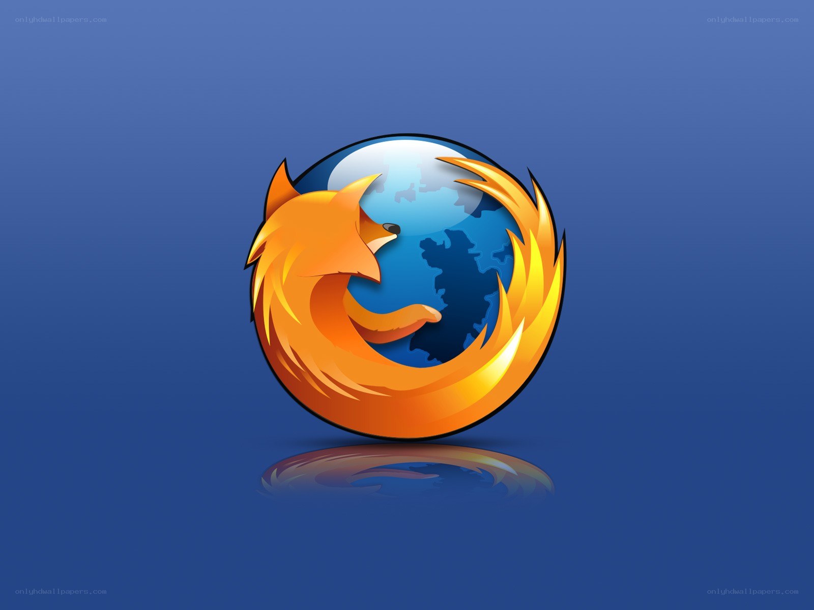 Firefox logo on blue background