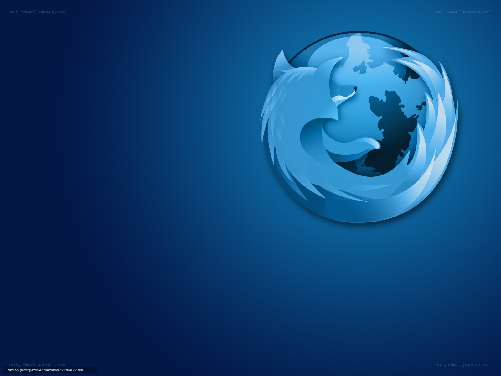 Firefox logo on blue background