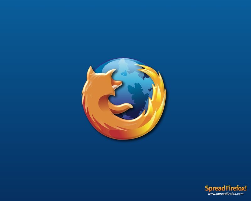 Firefox Logo on Blue — Calm, Digital Art, Globe