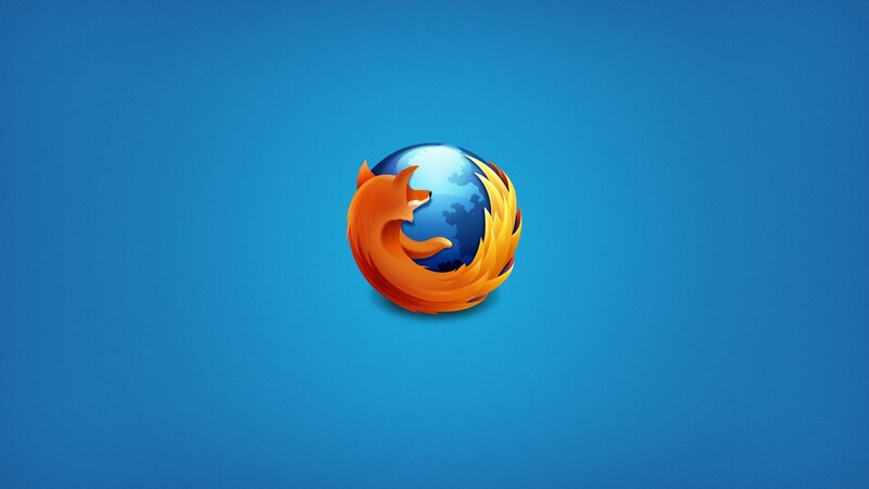 Firefox Logo on Blue — Clean, Digital Art, Fox