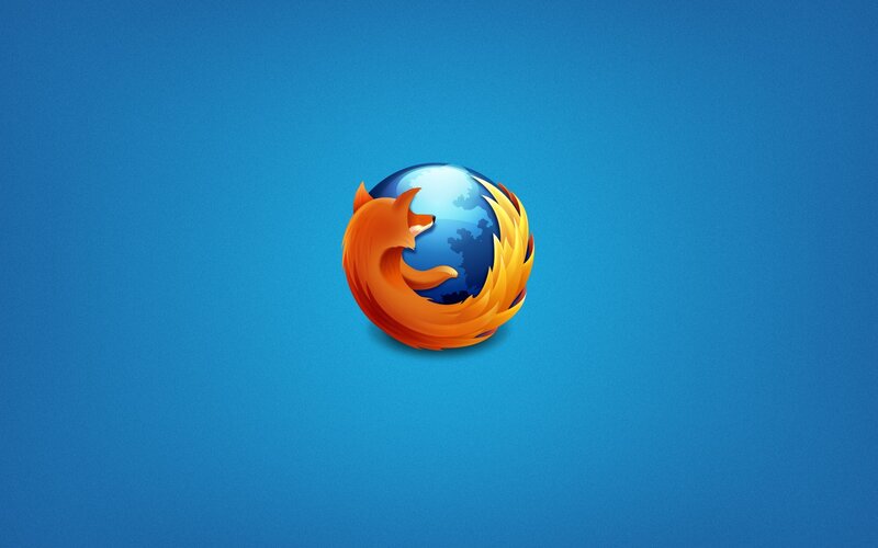 Firefox Logo on Blue — Clean, Vector Art