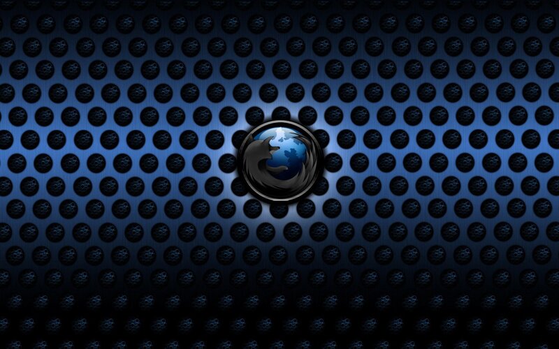 Firefox logo on blue mesh