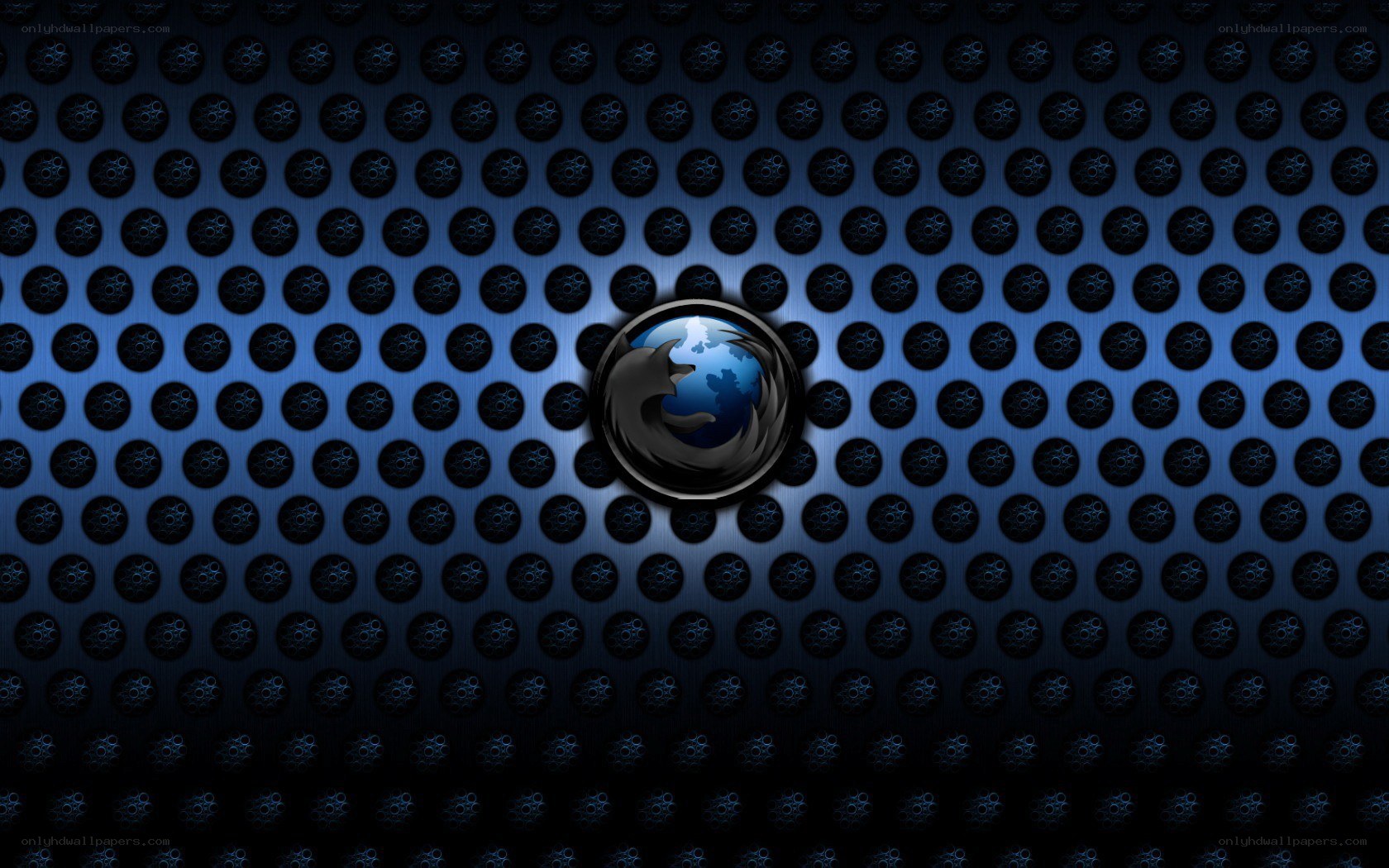Firefox logo on blue mesh
