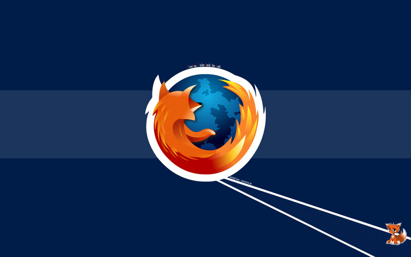 Firefox Logo on Blue — Neutral, Digital Art, Fox