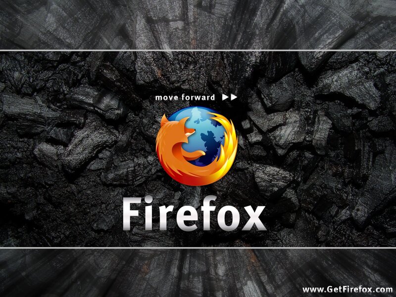 Firefox logo on coal background