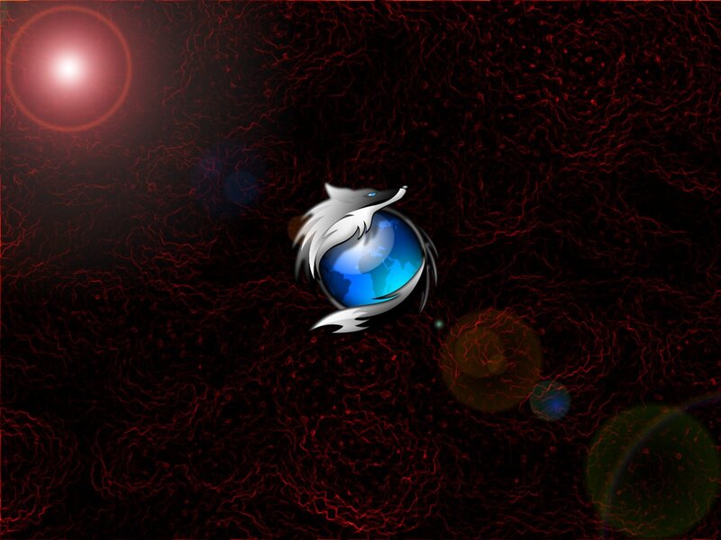 Firefox logo on cosmic background