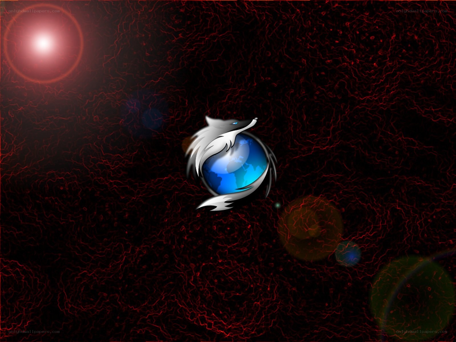 Firefox logo on cosmic background