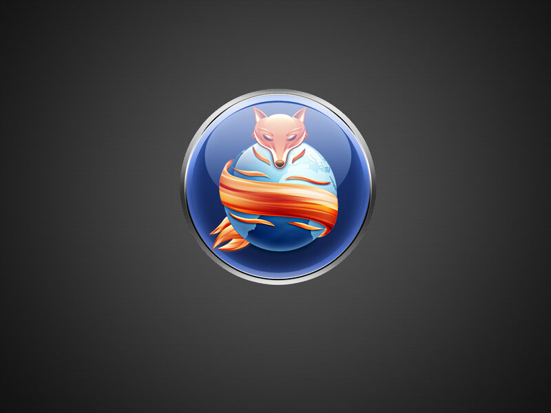 Firefox logo on dark background