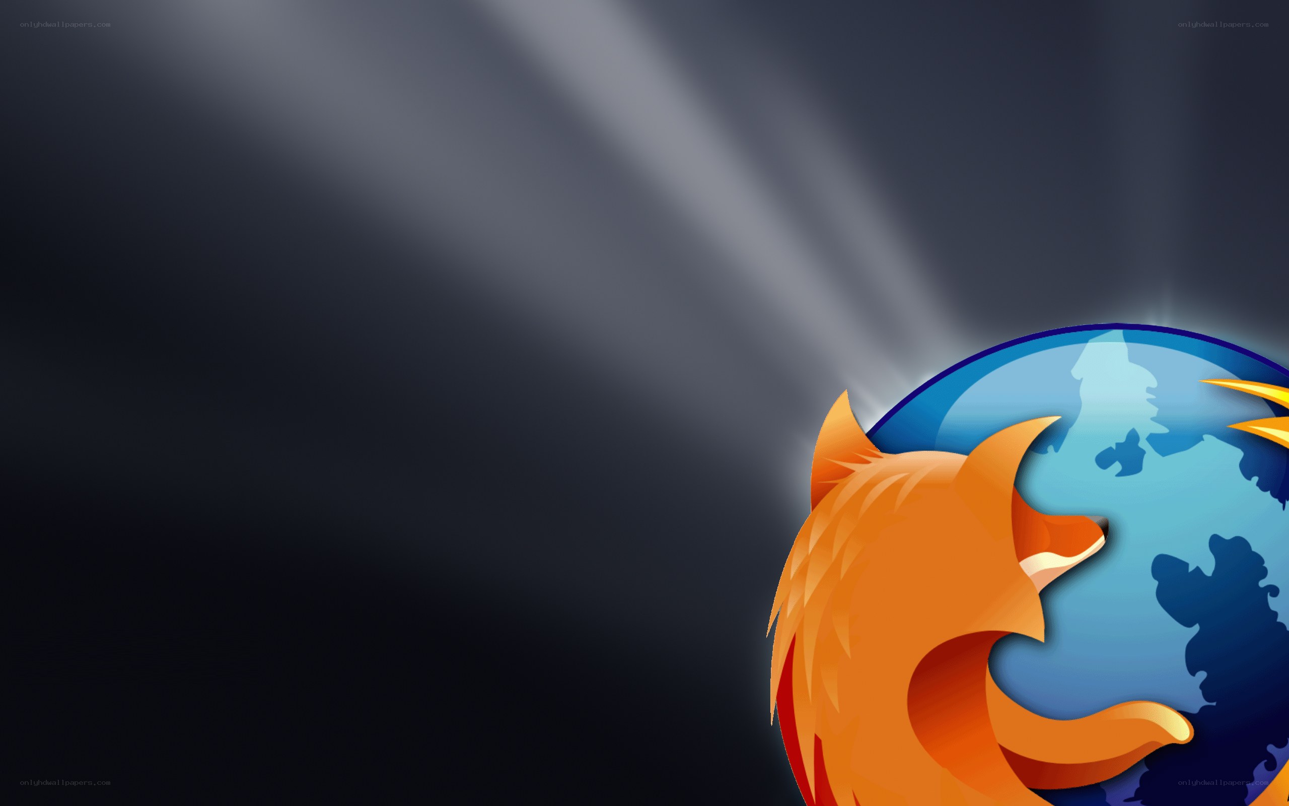 Firefox logo on dark background