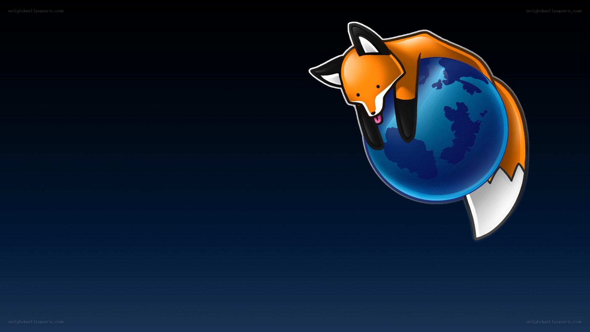 Firefox logo on dark background