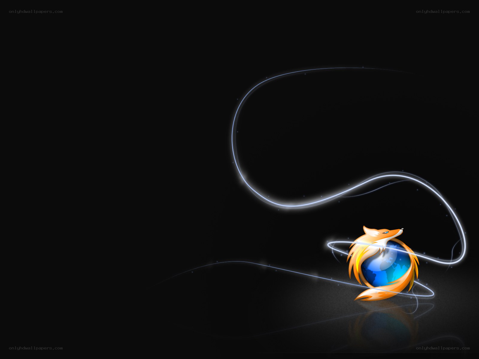 Firefox logo on dark background