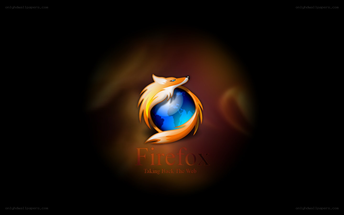 Firefox logo on dark background