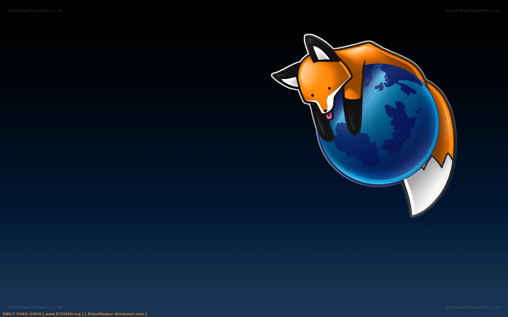 Firefox logo on dark background