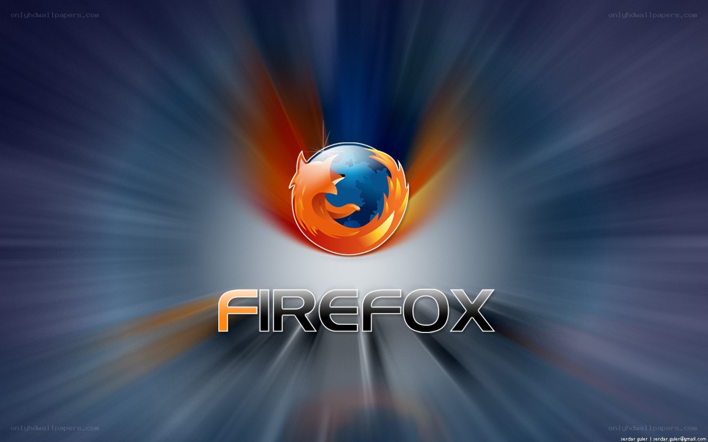 Firefox logo on dynamic background