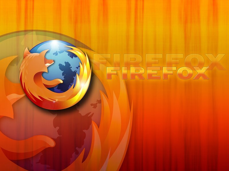 Firefox logo on fiery background