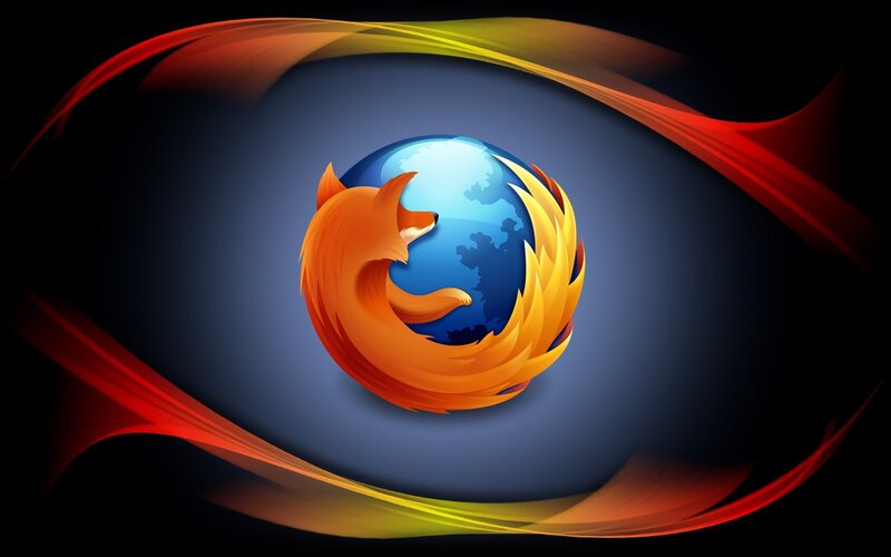 Firefox Logo on Globe — Blue, Dramatic