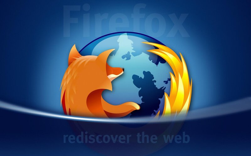 Firefox Logo on Globe — Blue, Modern, Digital Art, Flame, Text