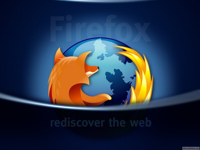 Firefox Logo on Globe — Blue, Modern, Digital Art, Flame