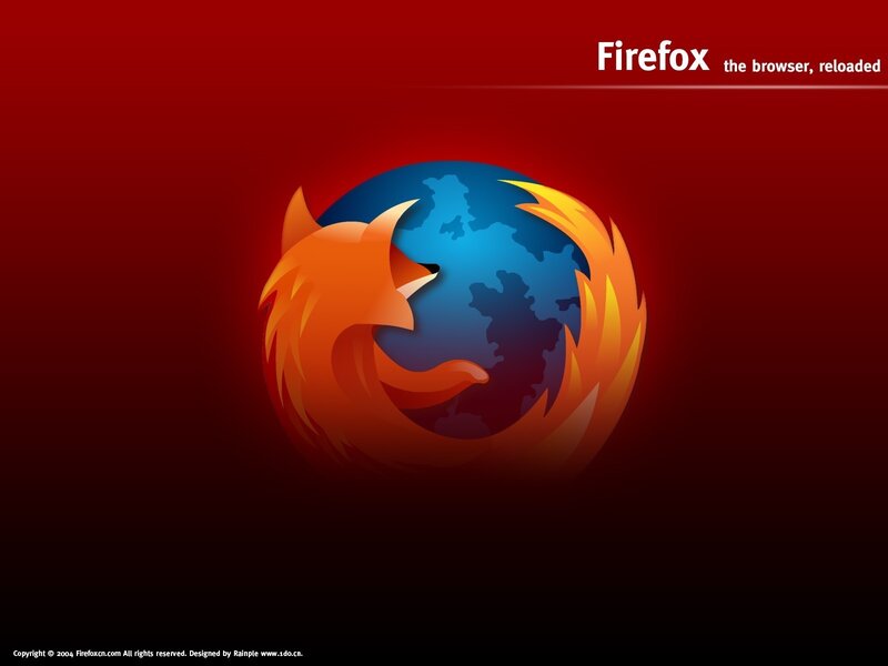 Firefox Logo on Globe — Red, Dramatic