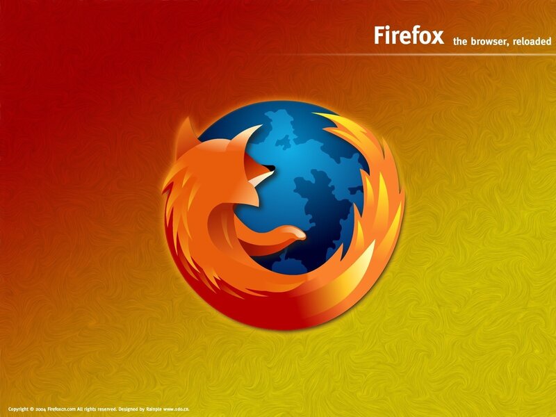 Firefox Logo on Globe — Red