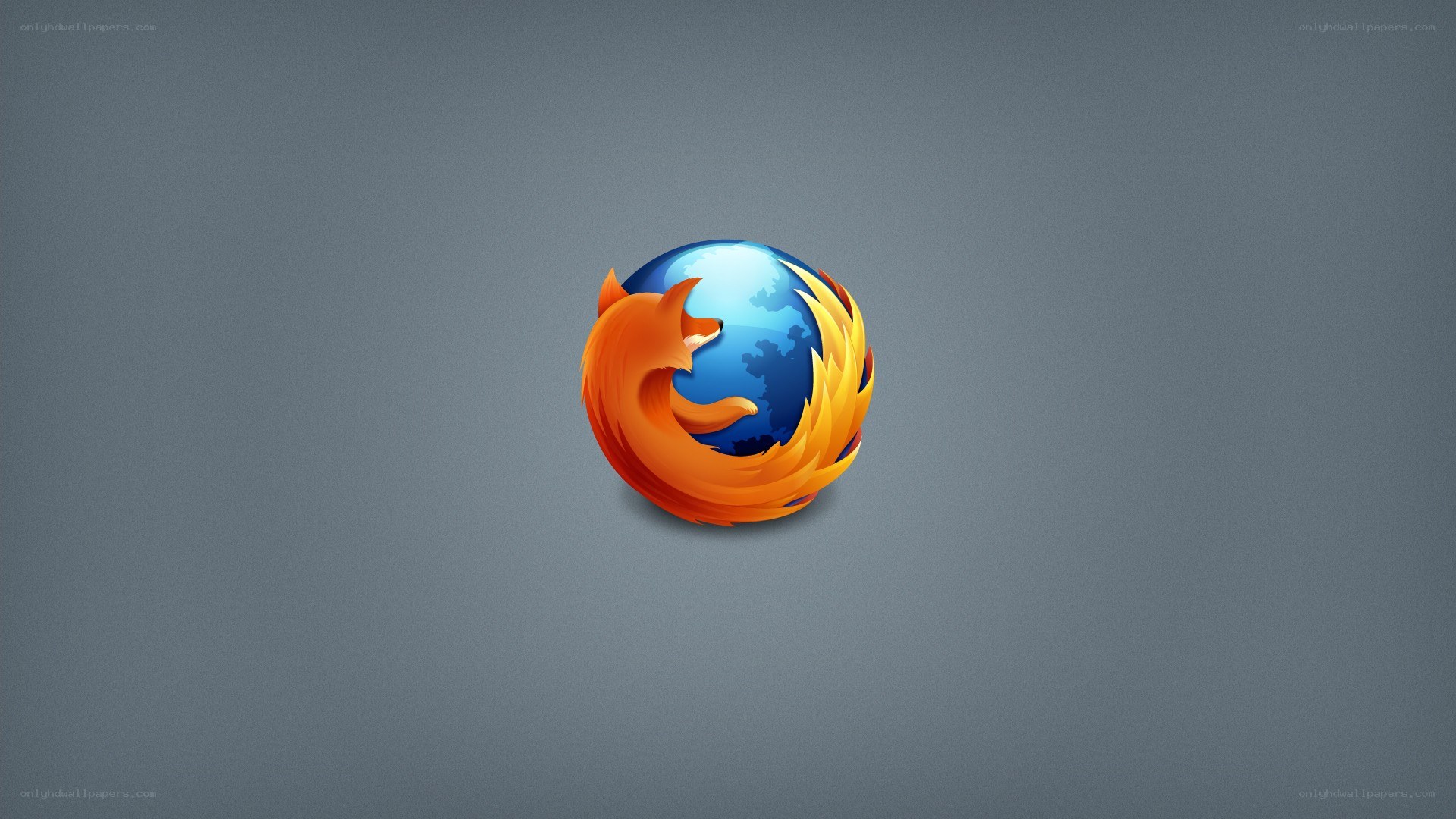Firefox logo on gray background