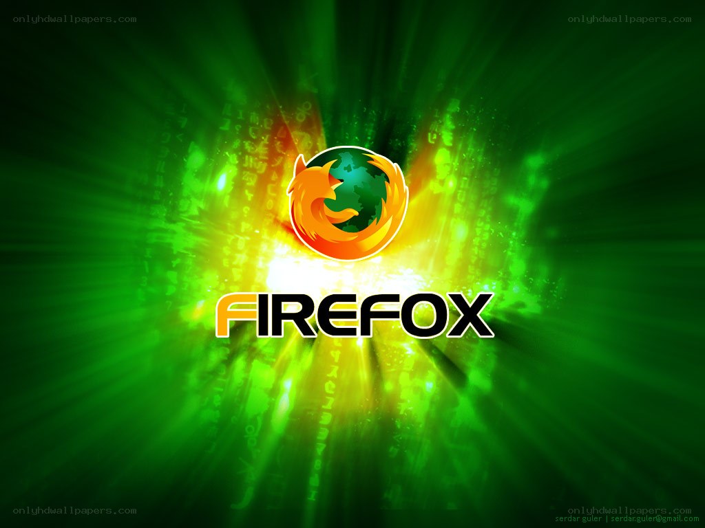 Firefox logo on green background
