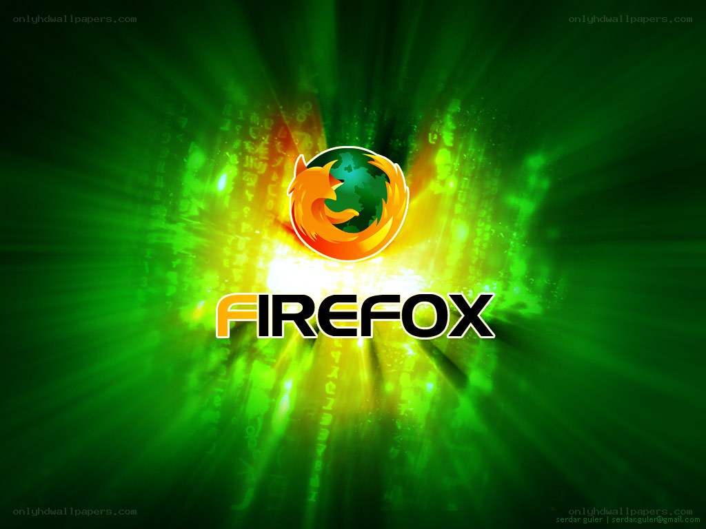 Firefox logo on green background
