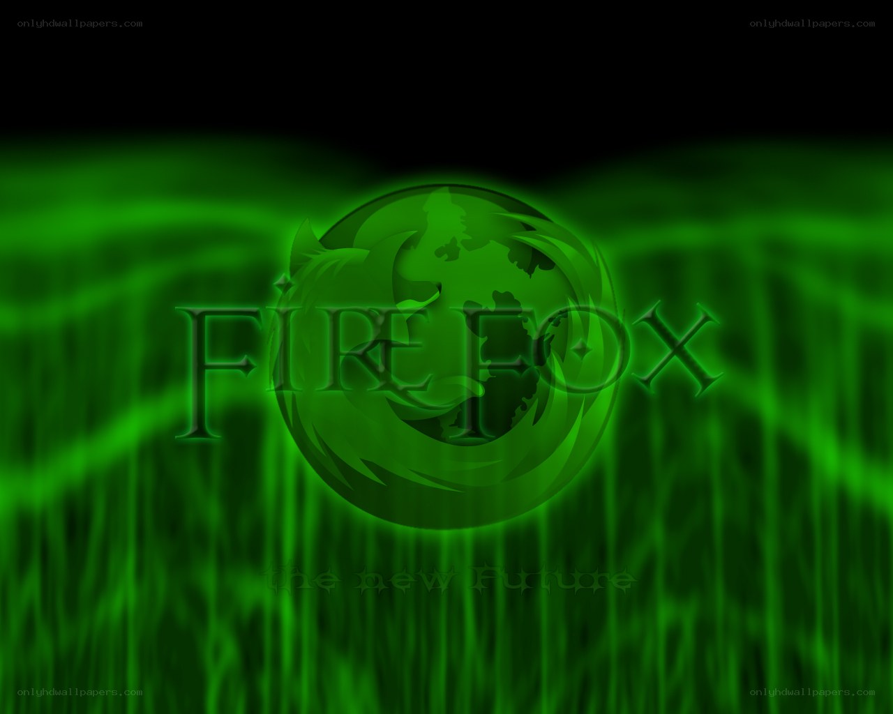 Firefox logo on green background