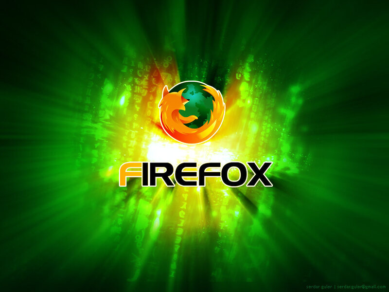 Firefox Logo on Green Background — Dynamic