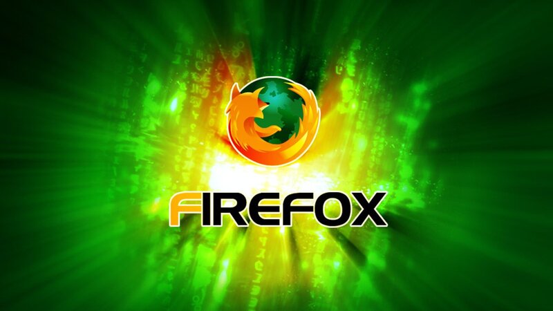 Firefox Logo on Green Background — Energetic