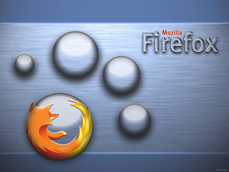 Firefox Logo on Metal — Blue