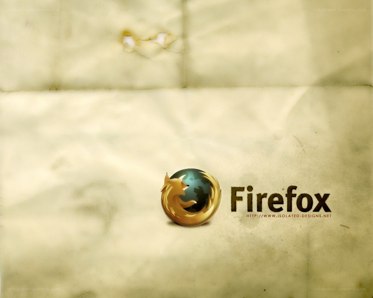Firefox logo on old paper