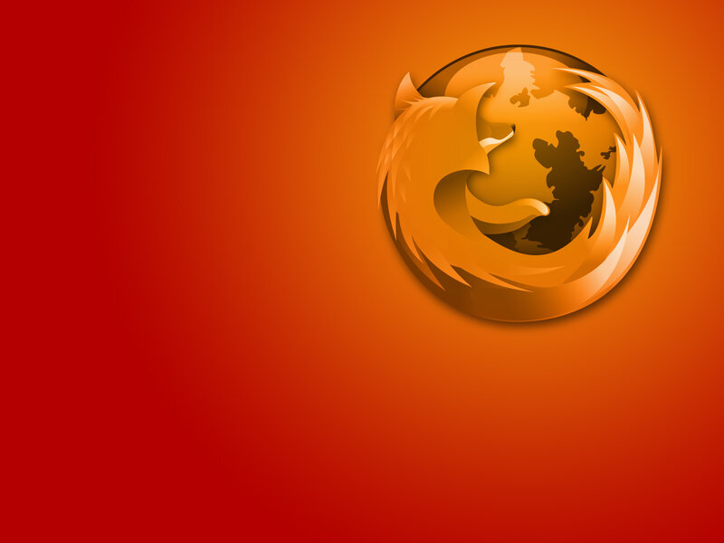 Firefox logo on orange background