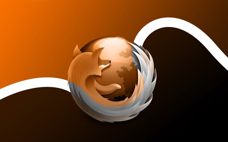 Firefox logo on orange background