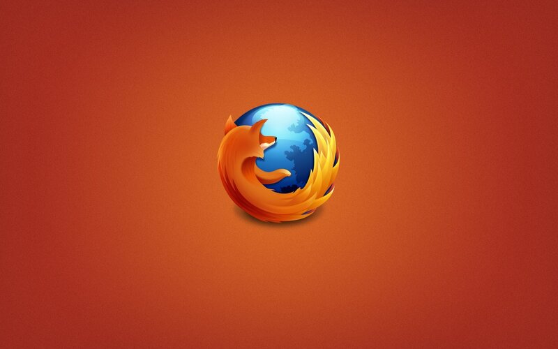 Firefox Logo on Orange — Minimalist, Digital Art
